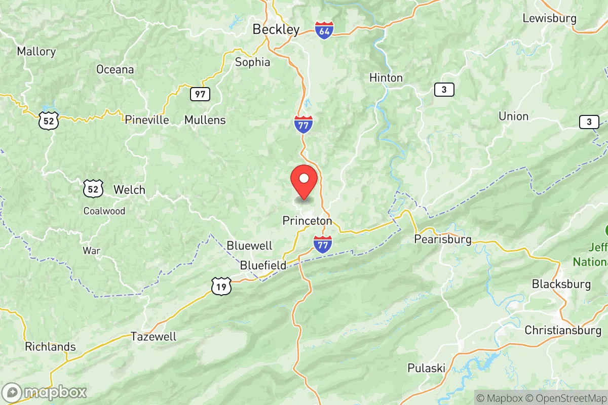 Map centered at 37.4055, -81.1115