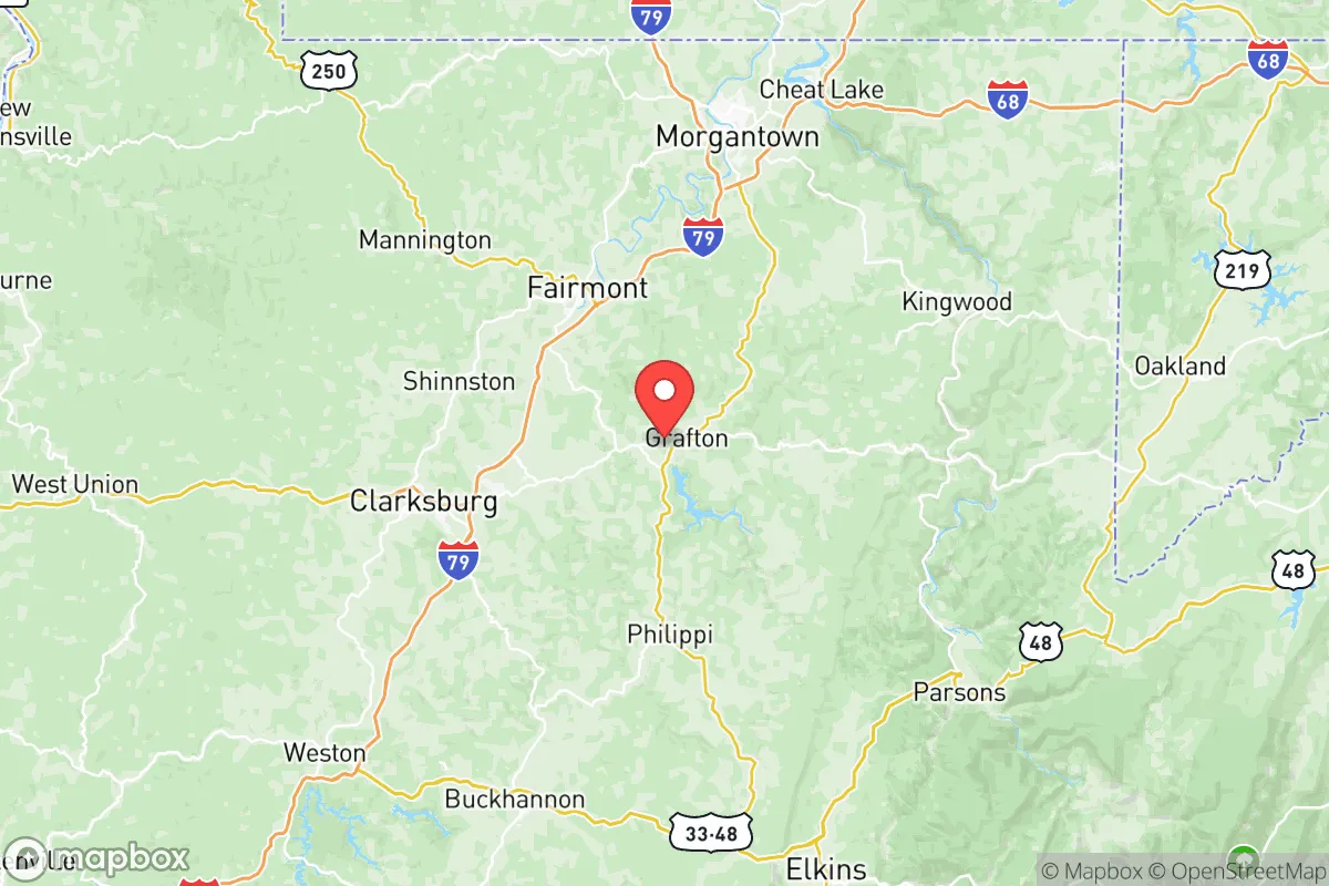 Map centered at 39.3360, -80.0462
