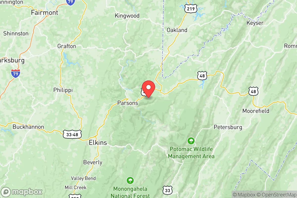 Map centered at 39.1136, -79.5649