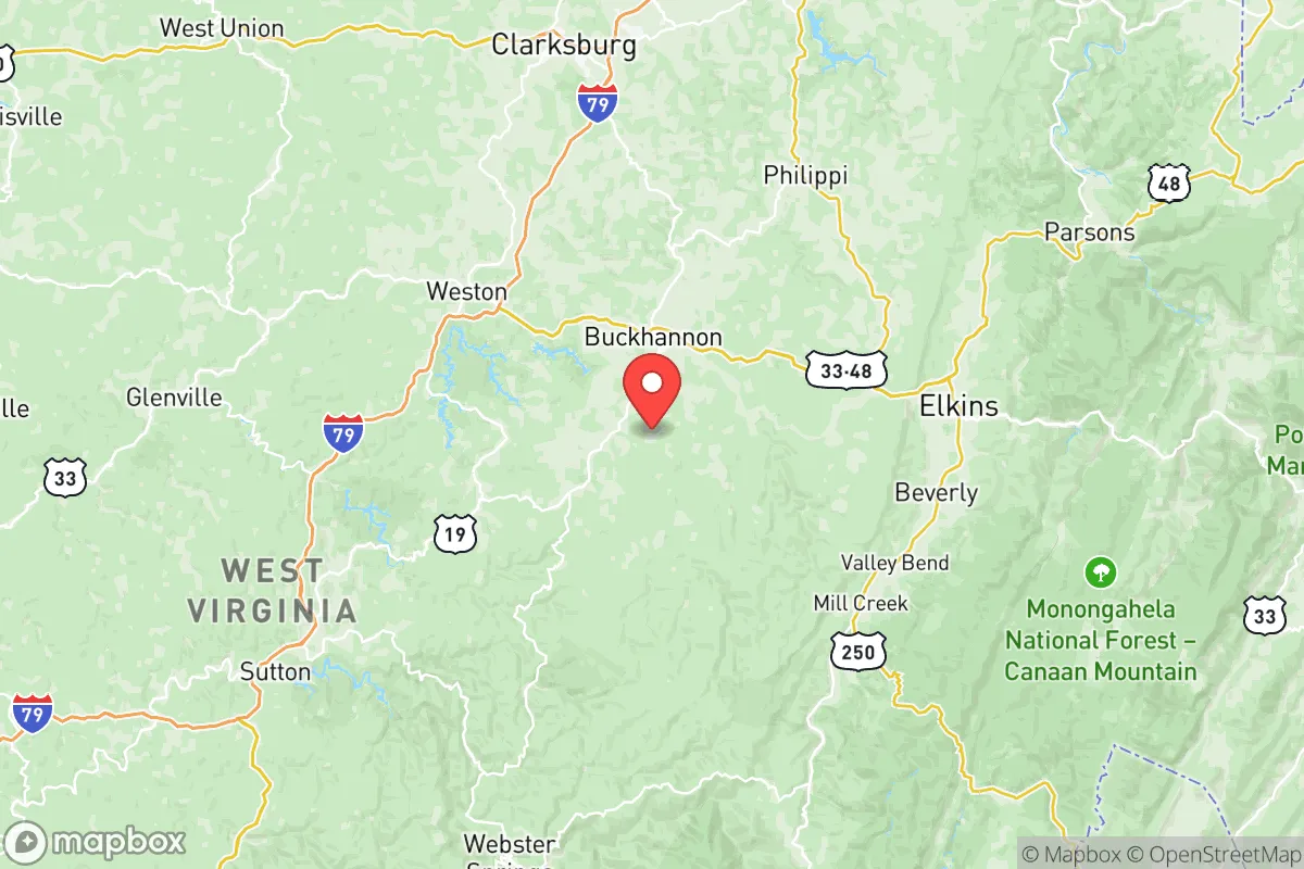 Map centered at 38.8977, -80.2335