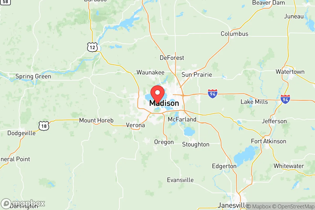 Map centered at 43.0673, -89.4181