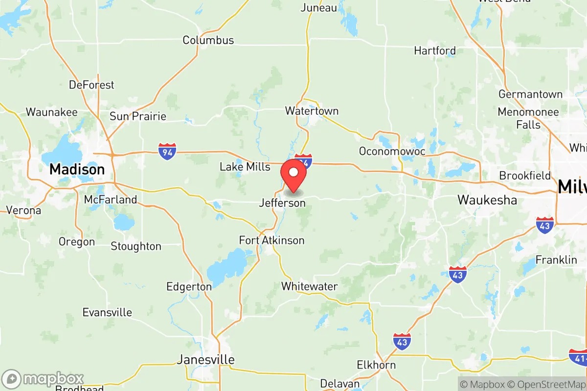 Map centered at 43.0207, -88.7759