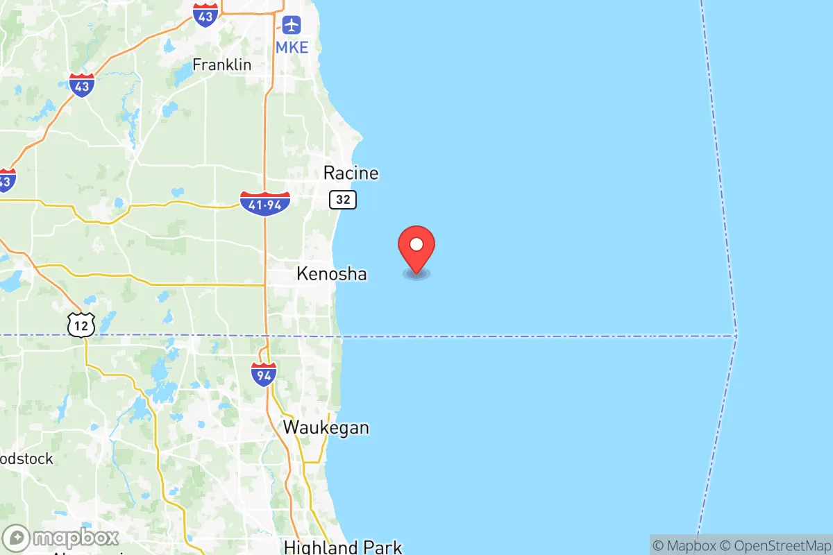 Map centered at 42.5790, -87.6531