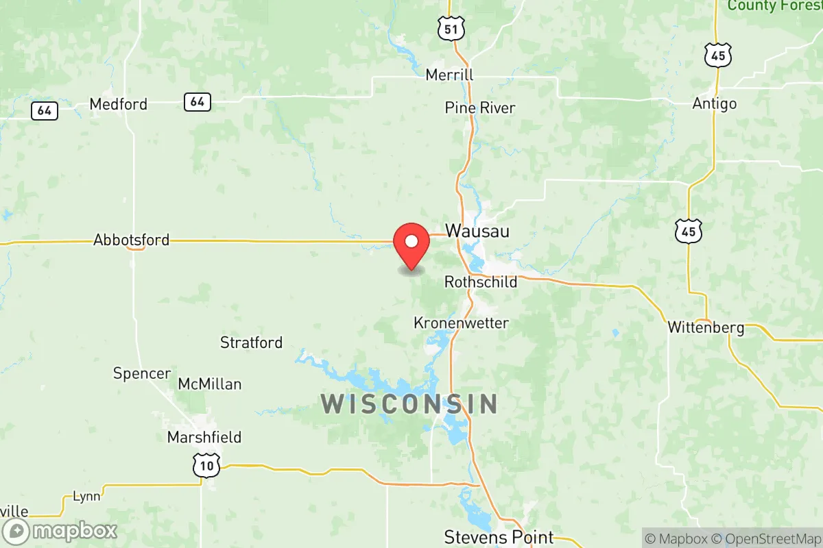 Map centered at 44.8984, -89.7591