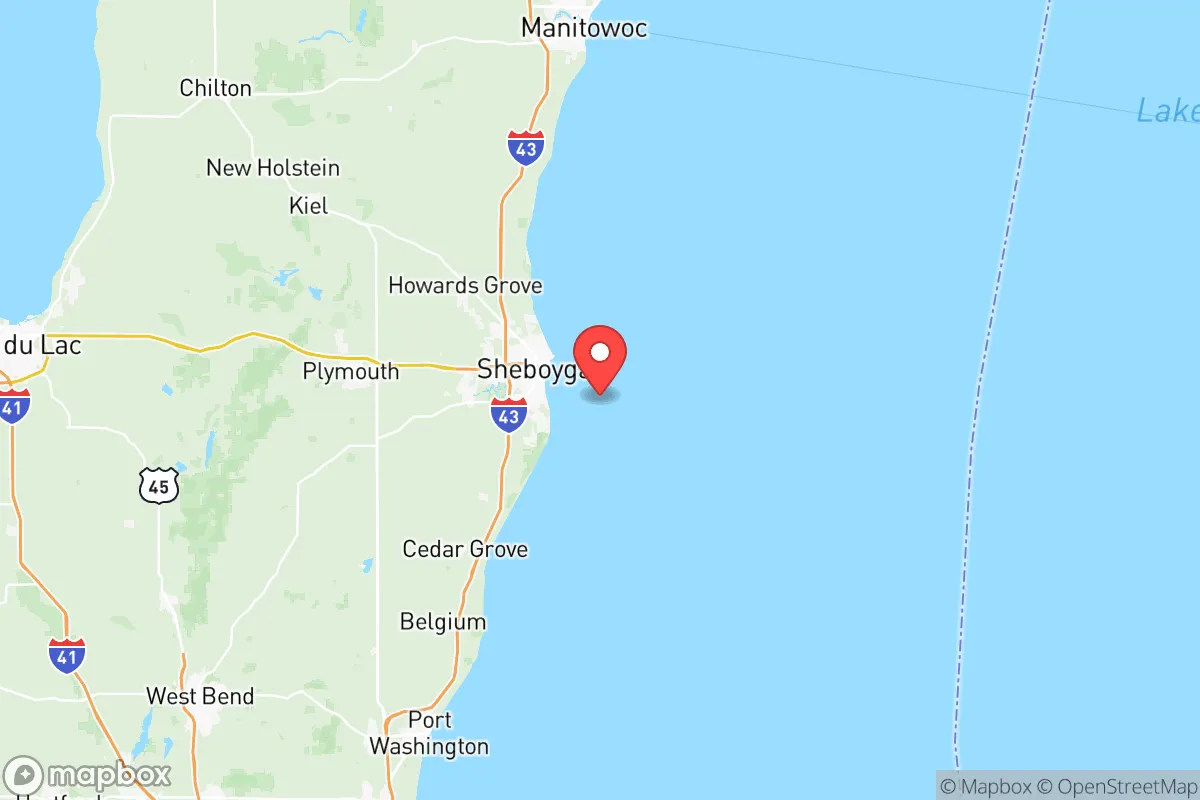 Map centered at 43.7199, -87.6348