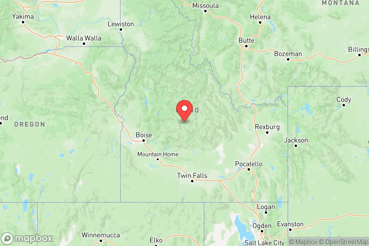 Map centered at 44.0682, -114.7420