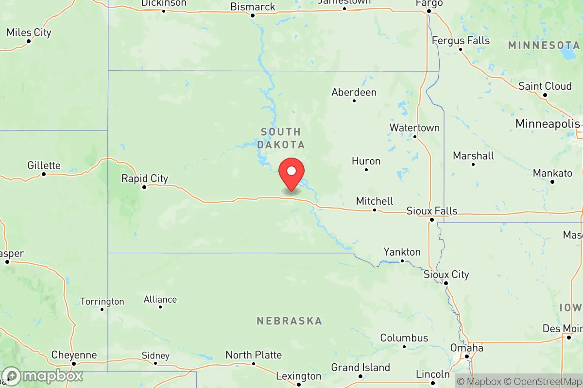 Map centered at 43.9695, -99.9018