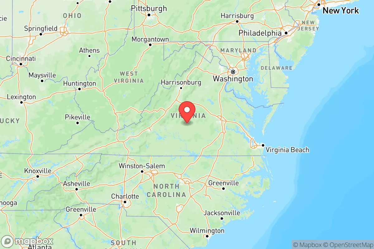Map centered at 37.4316, -78.6569