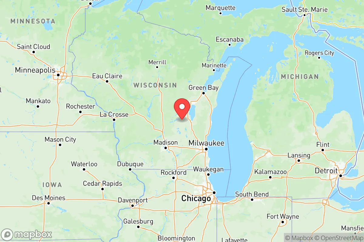Map centered at 43.7844, -88.7879